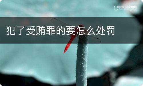 犯了受贿罪的要怎么处罚
