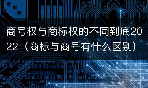 商号权与商标权的不同到底2022（商标与商号有什么区别）