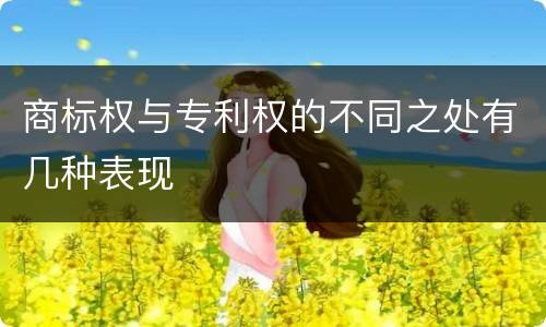 商标权与专利权的不同之处有几种表现