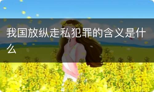 我国放纵走私犯罪的含义是什么
