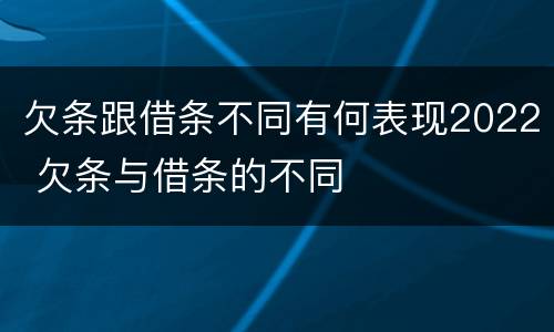 欠条跟借条不同有何表现2022 欠条与借条的不同