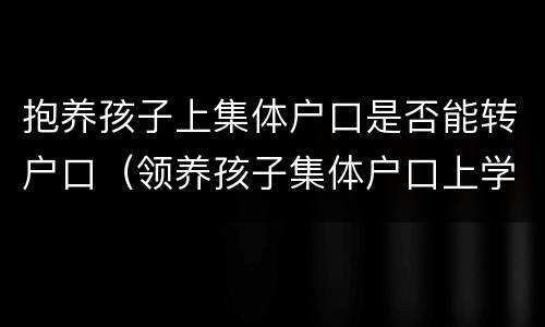 抱养孩子上集体户口是否能转户口（领养孩子集体户口上学有影响吗）