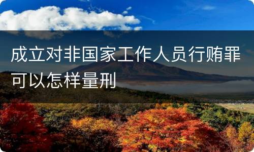 成立对非国家工作人员行贿罪可以怎样量刑