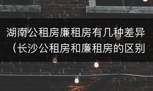 湖南公租房廉租房有几种差异（长沙公租房和廉租房的区别）