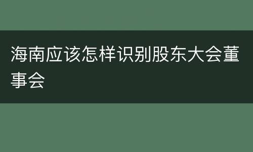 海南应该怎样识别股东大会董事会