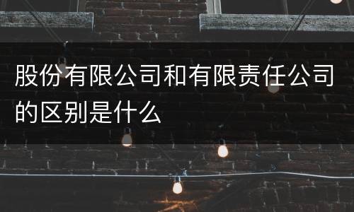 股份有限公司和有限责任公司的区别是什么