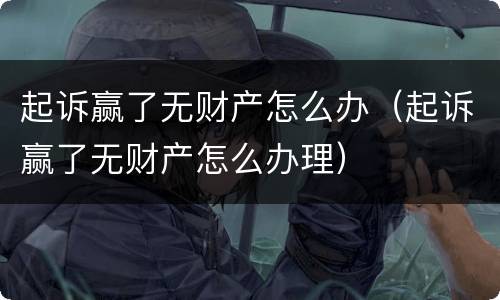 起诉赢了无财产怎么办（起诉赢了无财产怎么办理）