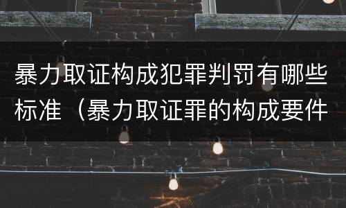 暴力取证构成犯罪判罚有哪些标准（暴力取证罪的构成要件）