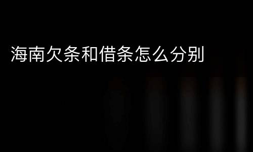 海南欠条和借条怎么分别