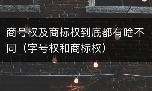 商号权及商标权到底都有啥不同（字号权和商标权）