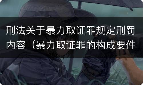 刑法关于暴力取证罪规定刑罚内容（暴力取证罪的构成要件）