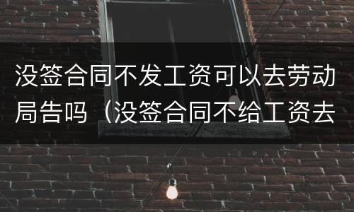 没签合同不发工资可以去劳动局告吗（没签合同不给工资去劳动局告有用吗）