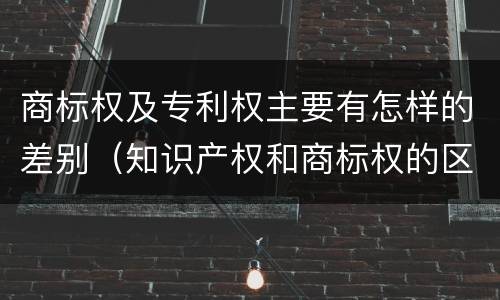 商标权及专利权主要有怎样的差别（知识产权和商标权的区别）