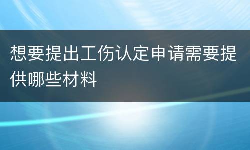 想要提出工伤认定申请需要提供哪些材料