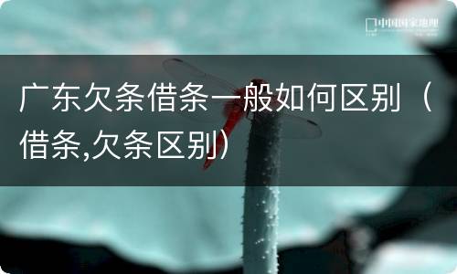 广东欠条借条一般如何区别（借条,欠条区别）