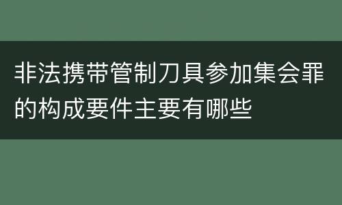 非法携带管制刀具参加集会罪的构成要件主要有哪些