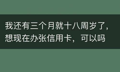 我还有三个月就十八周岁了，想现在办张信用卡，可以吗