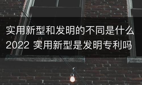 实用新型和发明的不同是什么2022 实用新型是发明专利吗