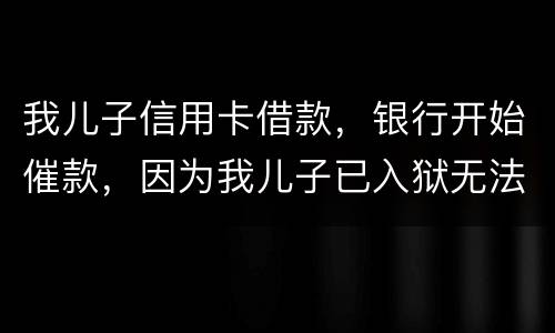 我儿子信用卡借款，银行开始催款，因为我儿子已入狱无法还款该怎么办