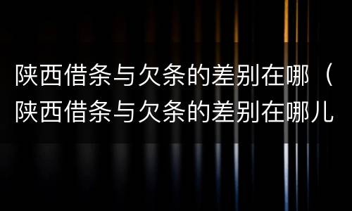 陕西借条与欠条的差别在哪（陕西借条与欠条的差别在哪儿）
