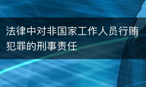 法律中对非国家工作人员行贿犯罪的刑事责任