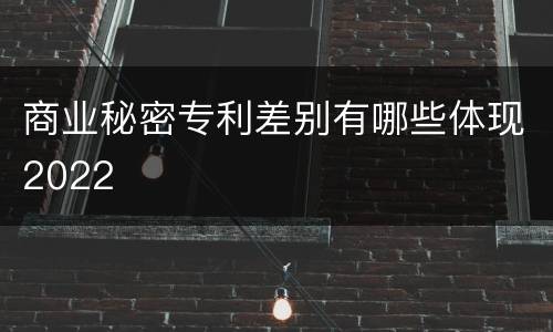 商业秘密专利差别有哪些体现2022