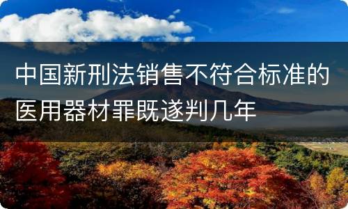 中国新刑法销售不符合标准的医用器材罪既遂判几年