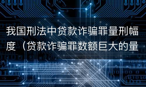 我国刑法中贷款诈骗罪量刑幅度（贷款诈骗罪数额巨大的量刑标准）