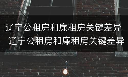 辽宁公租房和廉租房关键差异 辽宁公租房和廉租房关键差异在哪