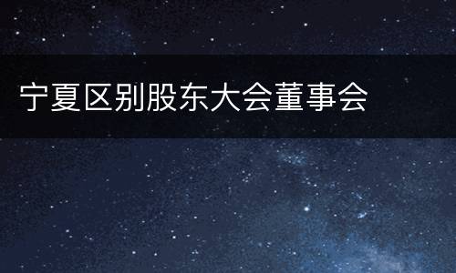 宁夏区别股东大会董事会