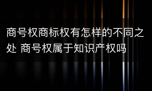 商号权商标权有怎样的不同之处 商号权属于知识产权吗