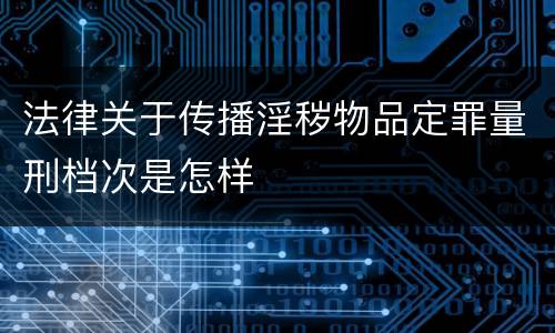 法律关于传播淫秽物品定罪量刑档次是怎样