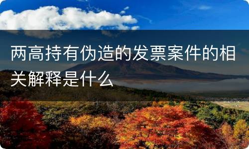 两高持有伪造的发票案件的相关解释是什么