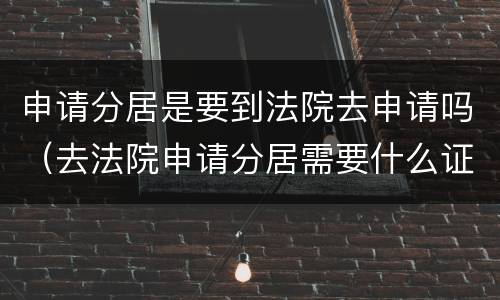申请分居是要到法院去申请吗（去法院申请分居需要什么证件吗）