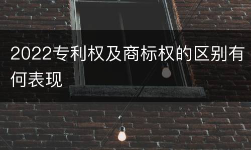 2022专利权及商标权的区别有何表现