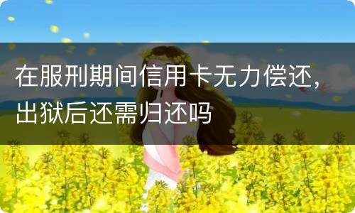 在服刑期间信用卡无力偿还，出狱后还需归还吗