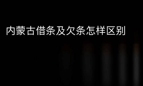 内蒙古借条及欠条怎样区别
