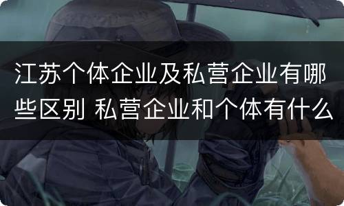 江苏个体企业及私营企业有哪些区别 私营企业和个体有什么区别