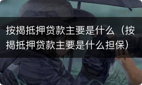按揭抵押贷款主要是什么（按揭抵押贷款主要是什么担保）