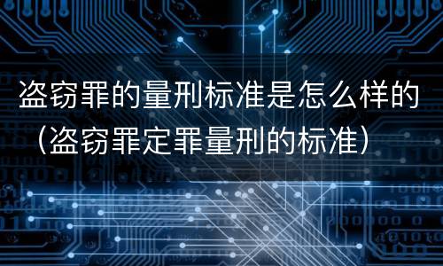 盗窃罪的量刑标准是怎么样的（盗窃罪定罪量刑的标准）