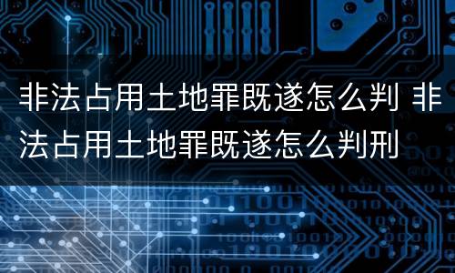 非法占用土地罪既遂怎么判 非法占用土地罪既遂怎么判刑