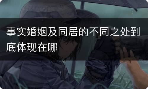事实婚姻及同居的不同之处到底体现在哪