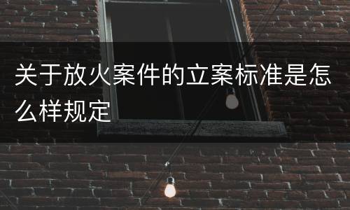 关于放火案件的立案标准是怎么样规定
