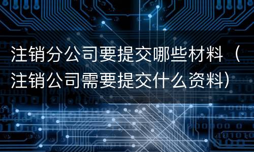 注销分公司要提交哪些材料（注销公司需要提交什么资料）