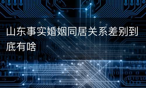 山东事实婚姻同居关系差别到底有啥