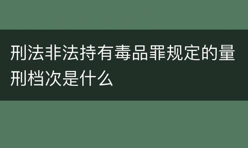 刑法非法持有毒品罪规定的量刑档次是什么