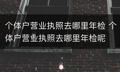 个体户营业执照去哪里年检 个体户营业执照去哪里年检呢