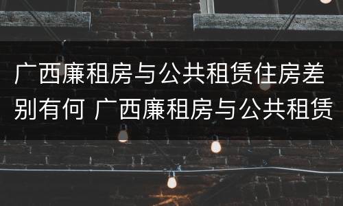 广西廉租房与公共租赁住房差别有何 广西廉租房与公共租赁住房差别有何原因