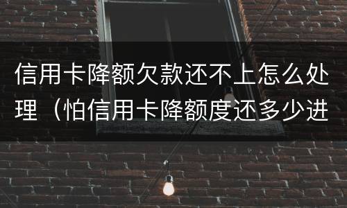 信用卡降额欠款还不上怎么处理（怕信用卡降额度还多少进去好）