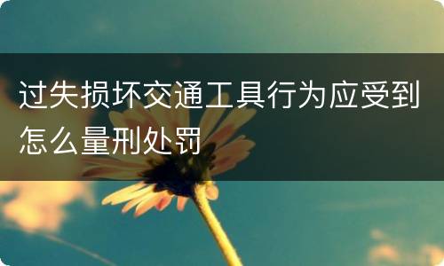 过失损坏交通工具行为应受到怎么量刑处罚